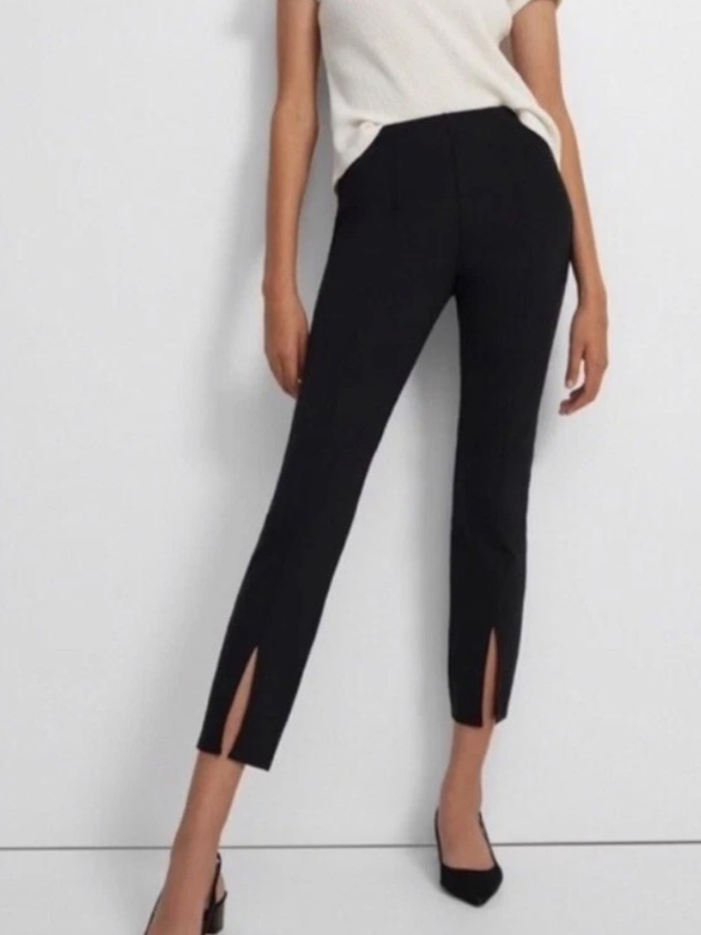 Theory Slit Legging Kenett Ankle Pants Black Business Casual Women’s Size 6